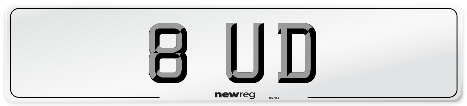 8 UD Number Plate from New Reg